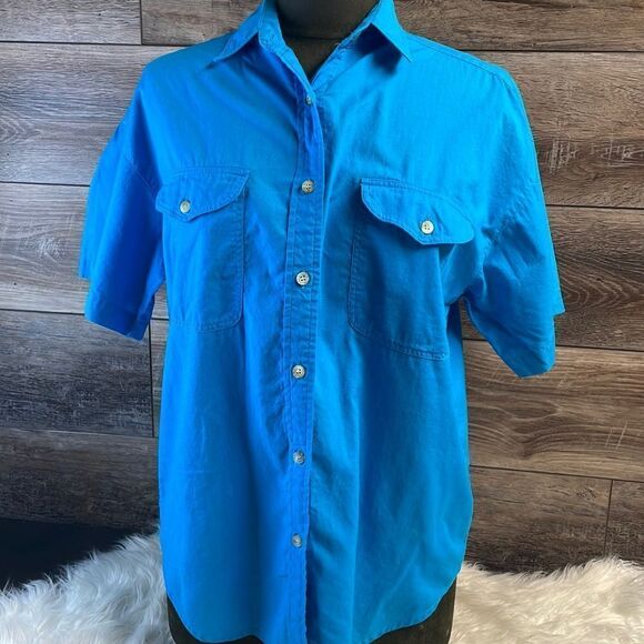 BEST American Clothing Co,Ladies Button Up Top, Size S, Blue - Picture 1 of 8
